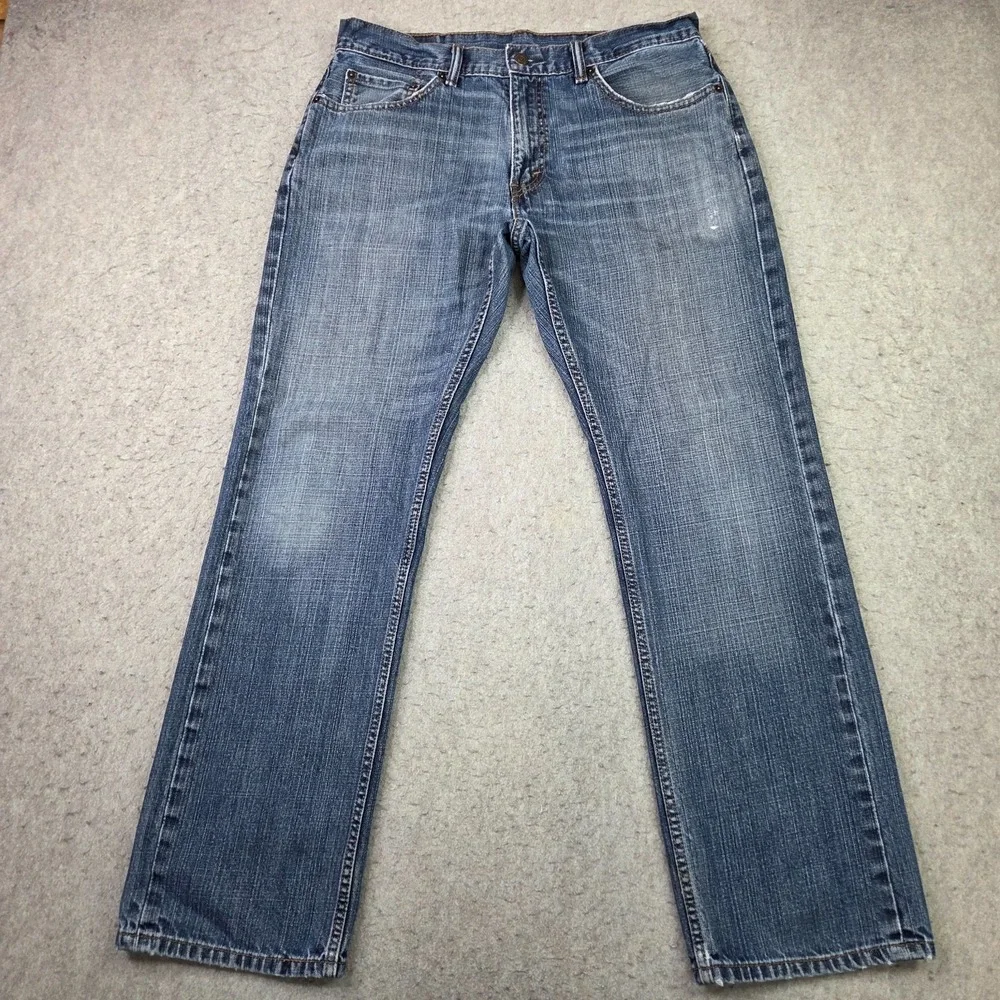 Levi's 559 Jeans Men's Size 34x32 Blue Fade Denim Straight Leg Fit Distressed